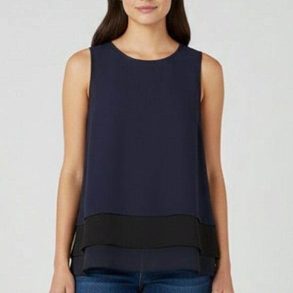 Ann Taylor Tops - Ann Taylor Sleeveless Chiffon Tiered Top